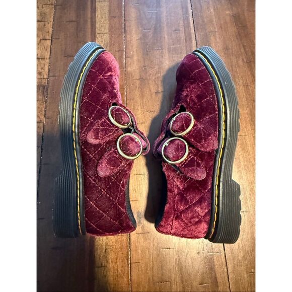 DR MARTENS JUNIOR 8065 QUILTED VELVET MARY JANE SHOES - Picture 7 of 14